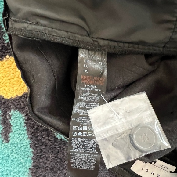 Topshop Faux Leather Straight Leg Pant Black Size 8 - Picture 11 of 14